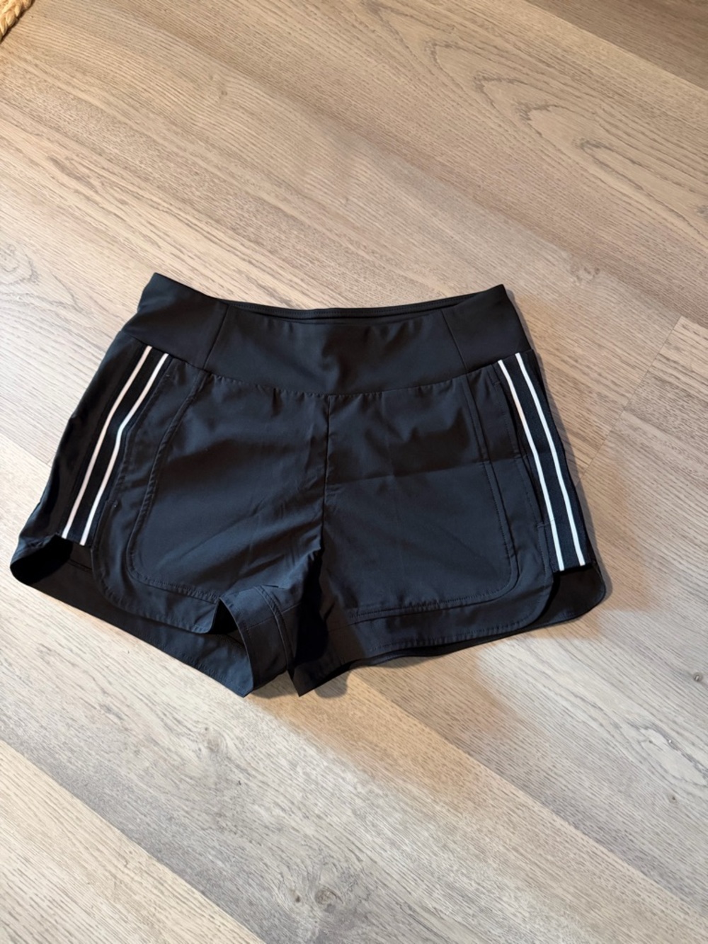 Soulmates Black Athletic Shorts with White Contrast Stripes